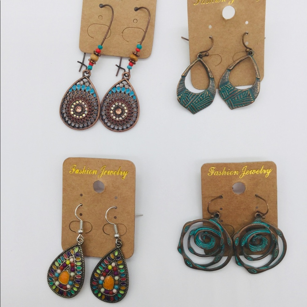 Bohemian Style Pierced Earrings
